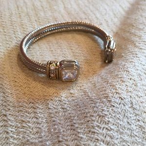 Gold and silver bangle bracelet